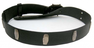 5cm Gürtel mit Schmuckteilen, Robbin, Vollrindleder,Gr.90/95/100