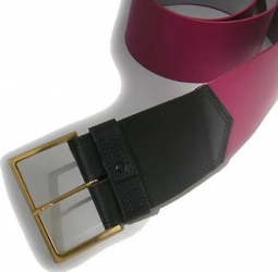 7cm-Gürtel,breit, Fuchsia, dezente Goldschnalle Größe: 95 bis 100