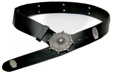 5cm Gürtel mit Schmuckteilen, Robbin, Vollrindleder,Gr.90/95/100