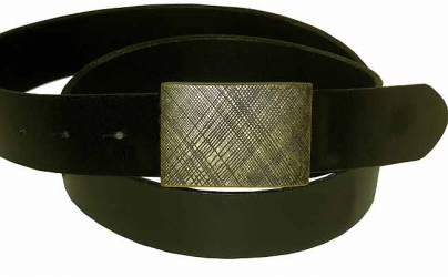 4cm Koppelgürtel, Highlander, messingfarb., Leder
