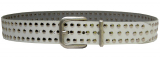 4cm weisser Nietengürtel, Sonderposten 70-95cm